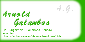 arnold galambos business card